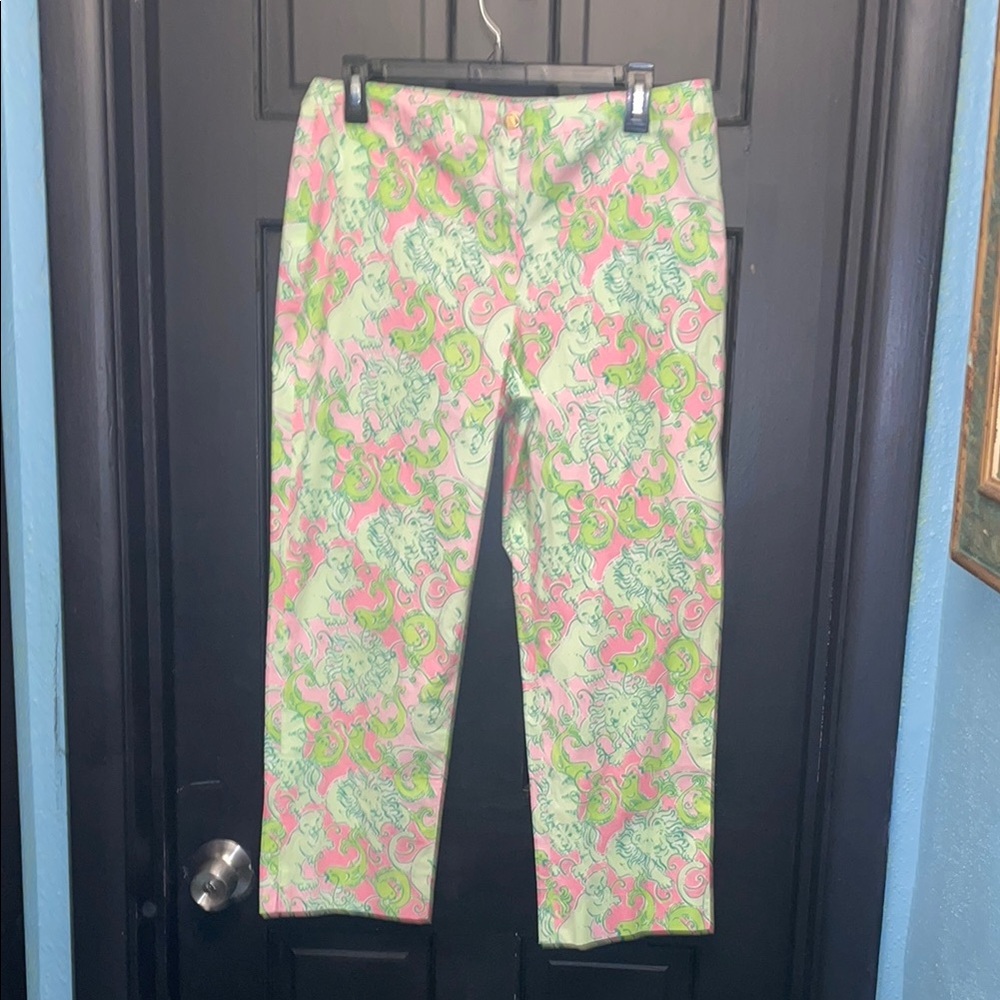 Lilly Pulitzer Pink and Green Cropped Pants